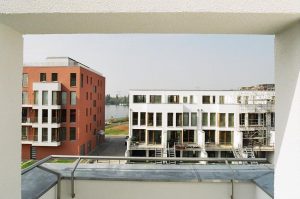 Blick von der Dachterrasse des Neubaus an der Rummelsburger Bucht