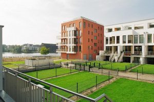 Ansicht Reihenhäuser und Wohnungen Rummelsburger Bucht